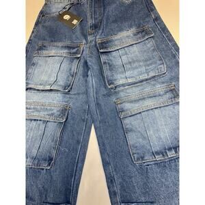 TRK Denim Women’s Size 6 Cargo Jeans Multi Pocket Utility Y2K Streetwear NWT